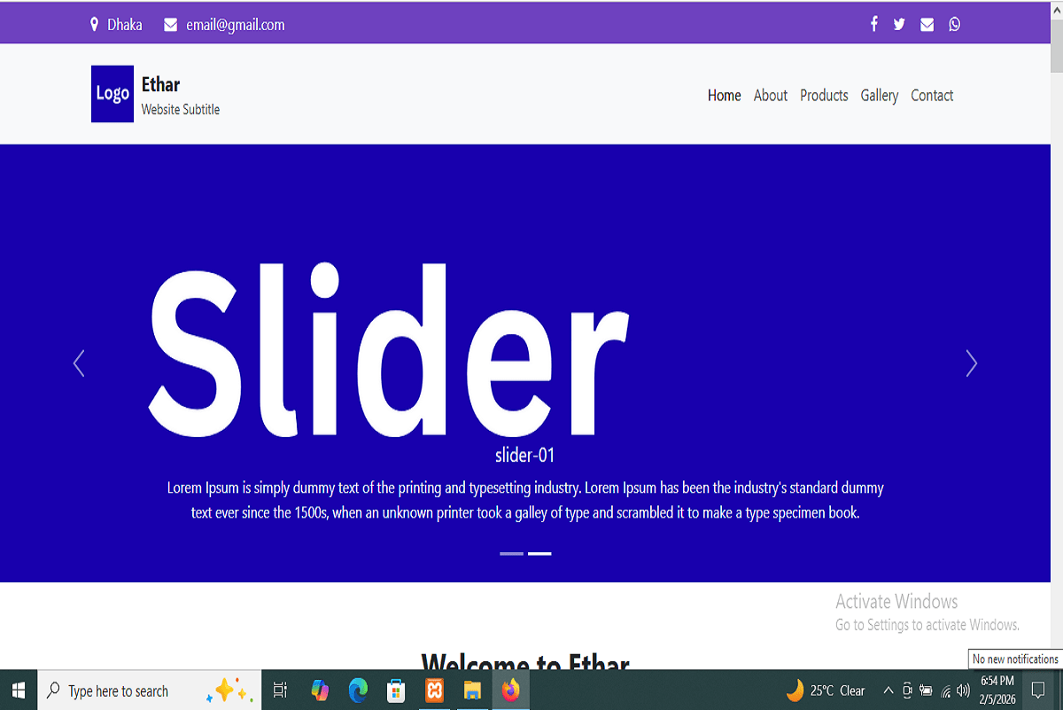 Business Product Showcase Website